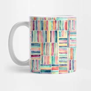 Retro Beach Chair Pastel Watercolor Stripes Mug